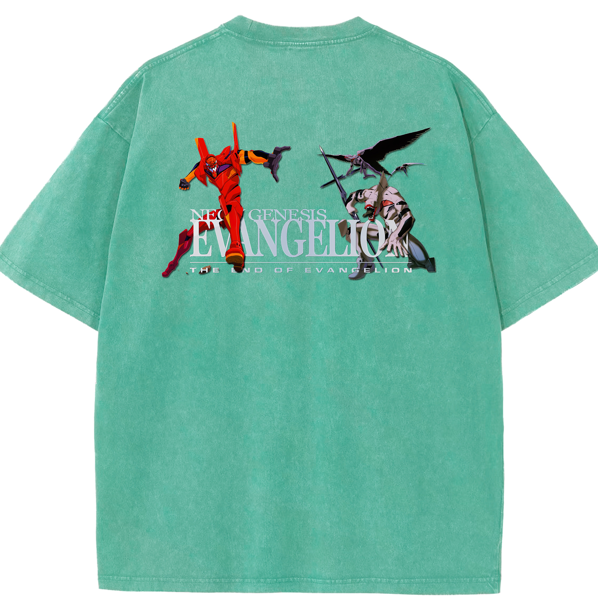 （画像用） EVA 新世紀エヴァンゲリオン 綿100% ヴィンテージ風 半袖Tシャツ（背面プリント）